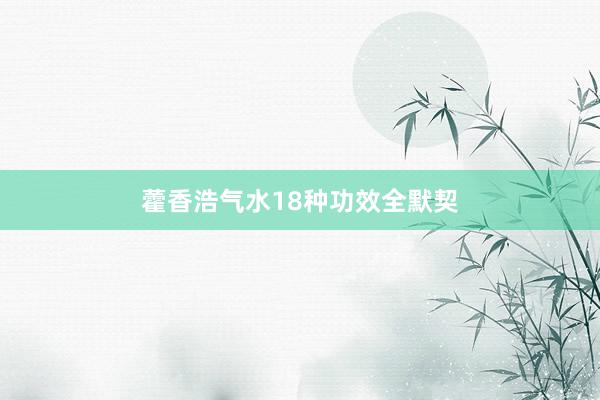 藿香浩气水18种功效全默契